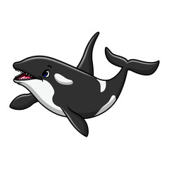 Cute orca cartoon a swimming - 715198674