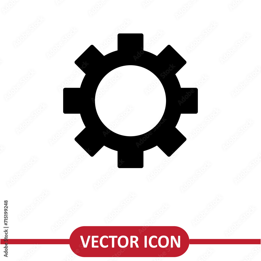 Poster setting icon vector. gear or cog simple flat illustration on white background..eps