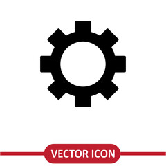  Setting icon vector. Gear or Cog simple flat illustration on white background..eps
