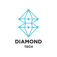 Fototapeta premium Diamond tech company logo