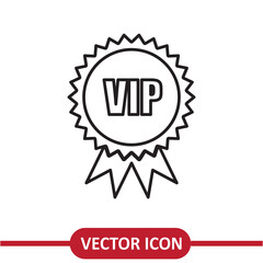 VIP vector icon. Priority sign flat liner simple illustration on white background..eps