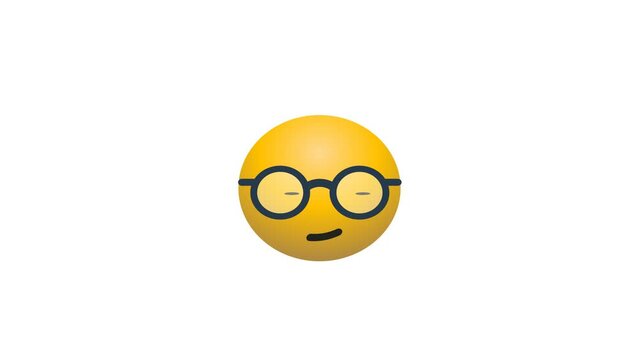 3D Emoji Element Animation featuring an emoji wearing glasses