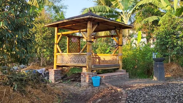 Picture of Gazebo in the Middle of garden in Indonesia. 