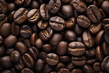 Obraz premium lots of coffee beans tossed on the ground