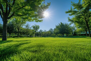 lovely grass with trees and sun
