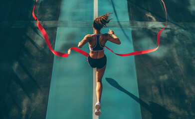 disabled female athlete manages to reach the finish line