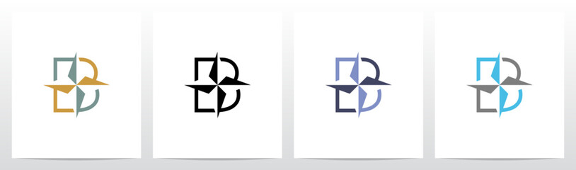 Compass On Letter Logo Design B