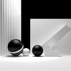 stylist Modern Minimalist Mockup For Podium Display Or Showcase Stunning black and white Background