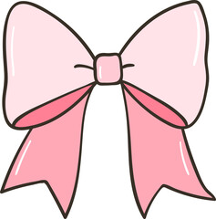 Coquette pink bow illustration