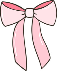 Coquette pink bow illustration