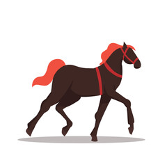 Fototapeta premium horse running illustrations, horse for ridding competition.