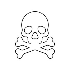 Skull icon. Poisonous substances symbol illustrations.
