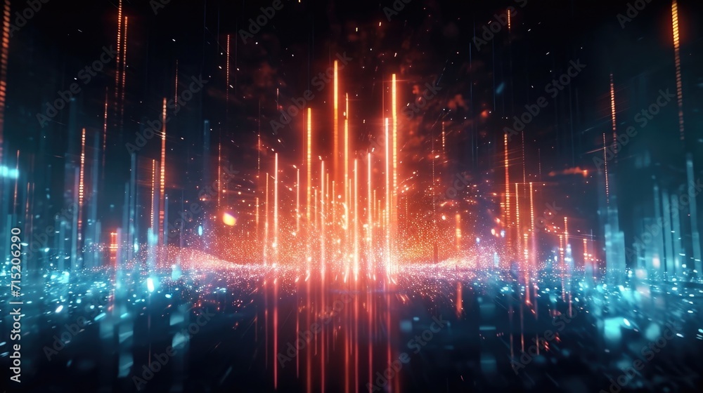 Poster a mesmerizing performance of light and sound as equalizer bars transform into a spectacular firework