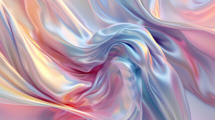 The fluid background looks like flowing silk with subtle pastel color gradations giving the impression of elegance and luxury
