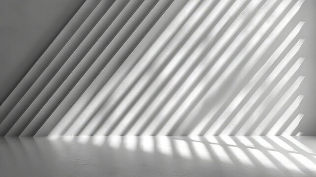 Empty space, pattern of shadows and light rays.