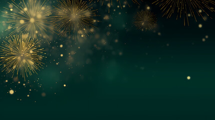 Fototapeta premium Beautiful fireworks background at night for holiday decoration