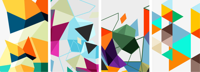 Triangle geometric abstract backgrounds. Vector illustration For Wallpaper, Banner, Background, Card, Book Illustration, landing page