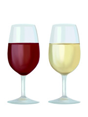 ワイングラス（赤ワインと白ワイン）