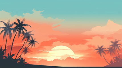 Fototapeta na wymiar sunset on the beach background 