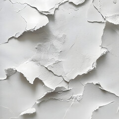 Close-up shot of a torn white paper, showcasing its frayed edges and ripped sections, representing imperfection and vulnerability. - obrazy, fototapety, plakaty