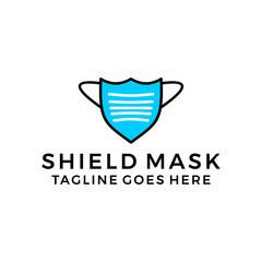 Shield mask logo design vector illustration 