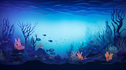 Fototapeta na wymiar underwater scene with fishes