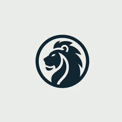 Lion head logo minimalist