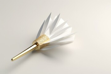 3D illustration of a white dart on a plain background. Generative AI