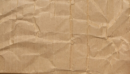 Fototapeta premium Rumpled brown cardboard paper texture. high-quality photo