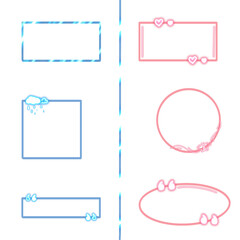 set of hand drawn glow frames