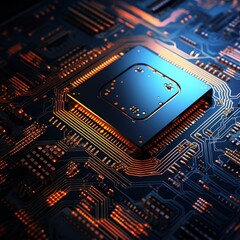 Computing processor, CPU, microchip, and electronic circuit board,Computer Digital Background