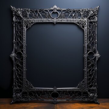 gothic style black metal frame