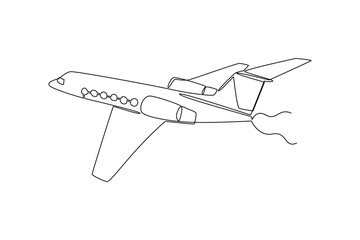 Fototapeta na wymiar Continuous one line drawing Air transportation concept. Doodle vector illustration.
