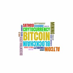 Fototapeta premium Bitcoin tag cloud