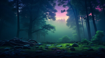 forest in the night sky wallpaper background