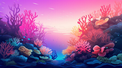 Fototapeta na wymiar underwater scene with reef wallpaper background