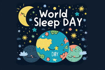 a word planet sleep in world sleep day concept. generative ai