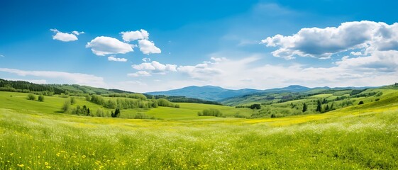 Fototapeta na wymiar landscape with meadow and sky