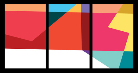 Vector colorful abstract geometric poster for summer 2024