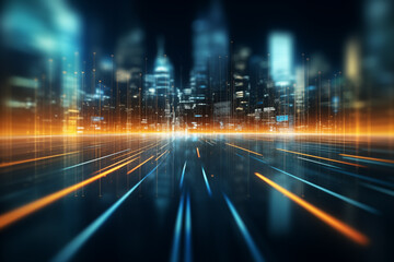 Technology with financial investment trading is an abstract modern theme futuristic hologram illustrating digital technological economic trends AI Generation