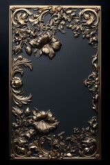 luxurious classic vintage gold floral photo frame design element