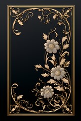 luxurious elegant vintage gold floral photo frame design element