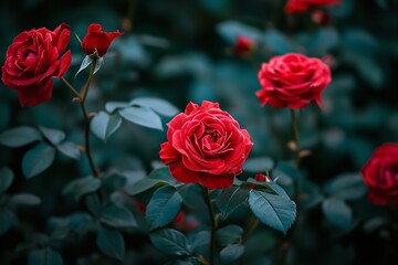 Photo of a group of red nice roses.