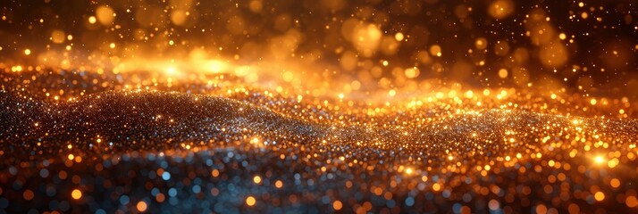 Abstract Xmas Golden Sparkles Glitter Lights, Background HD, Illustrations