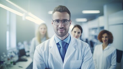 A scientist in a lab coat conducting an experiment , scientist, lab coat, experiment