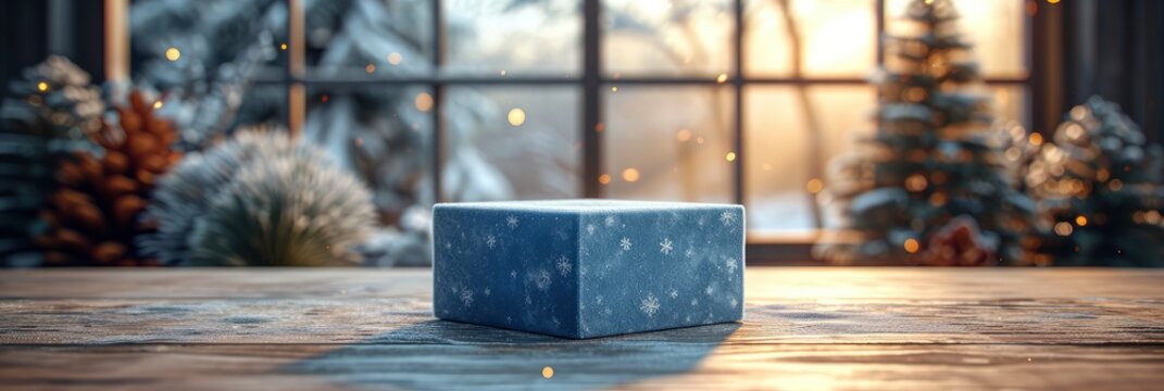 Blue Triangle Shaped Gift Box Be, Background HD, Illustrations