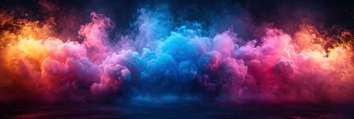 Fotobehang Bright Inexpensive Fireworks Blue Pink Smoke, Background HD, Illustrations © Cove Art