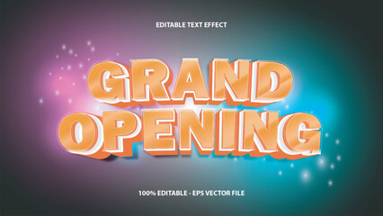 Vector Grand Opening Editable Text Effects With Light Background