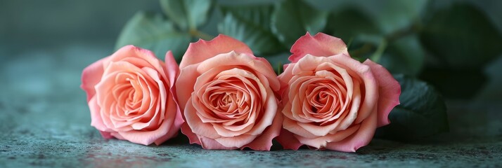 Bunch Three Pink Roses Lying Isolated, Background HD, Illustrations