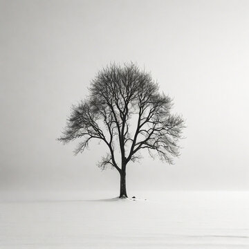 Black and white photography of tree